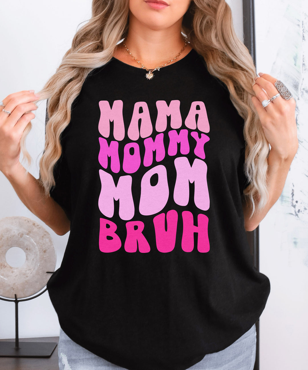 Glamfox - Mama Mommy Mom Bruh Graphic Top