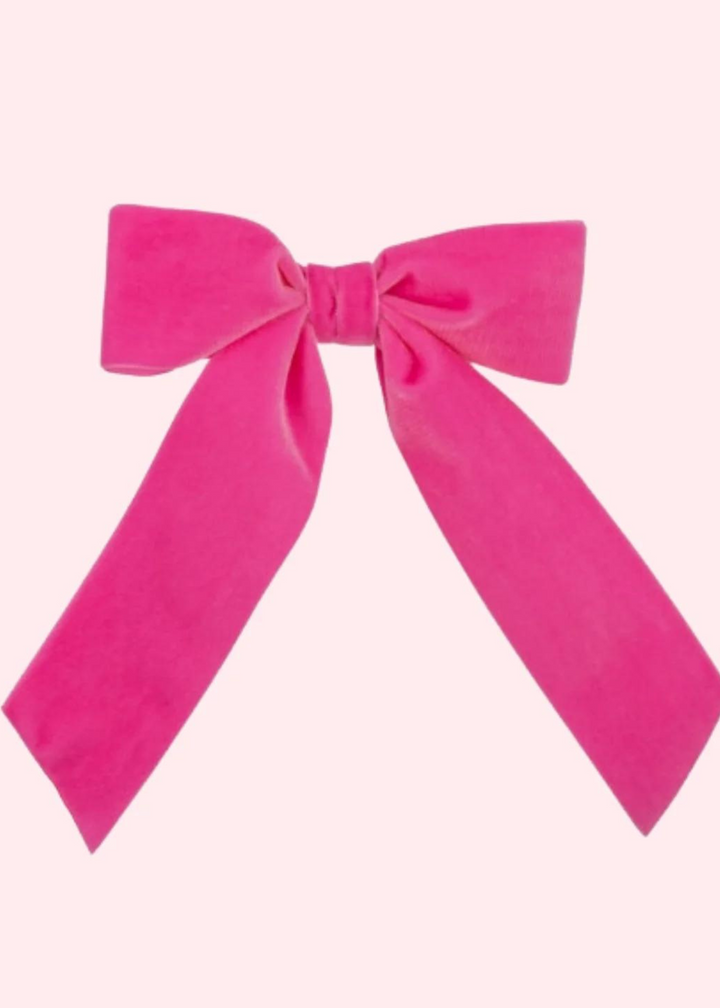 Grace & Grandeur - Bailee Bow Barette Hot Pink