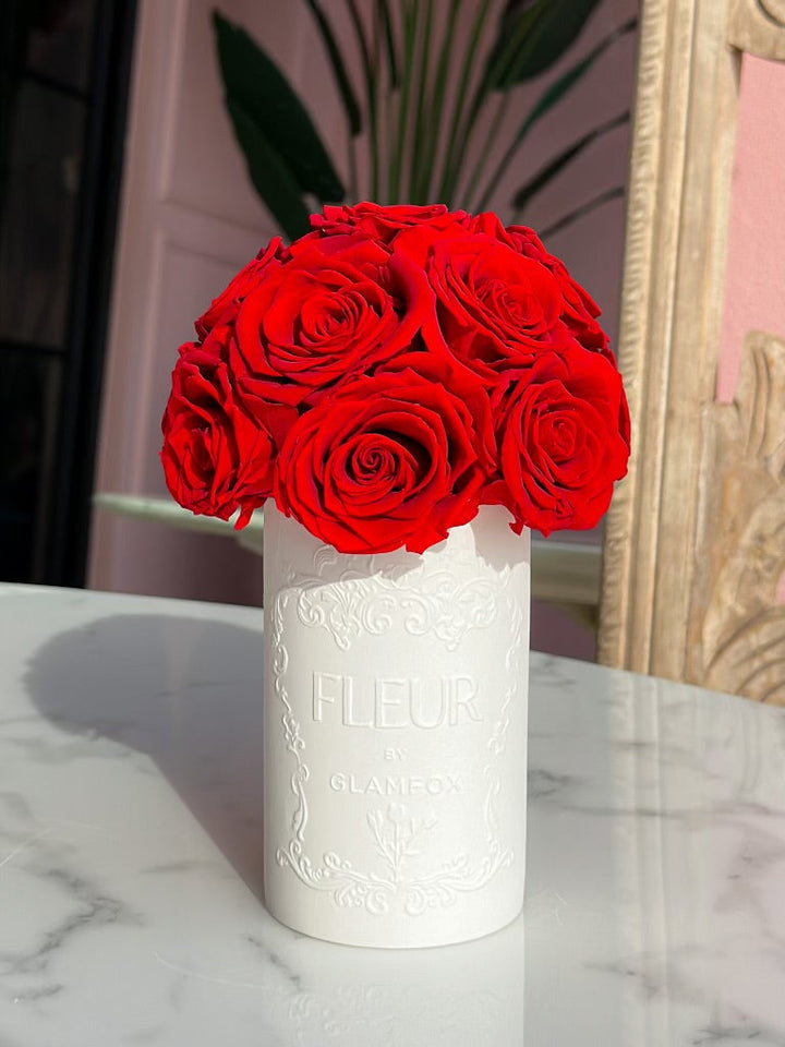 Red Classic Round Forever Roses - Small