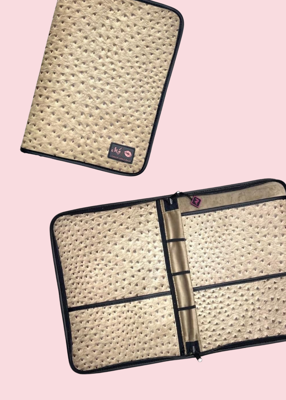 Makeup Junkie Bags - Dusty Ostrich Padfolio [Pre-Order]