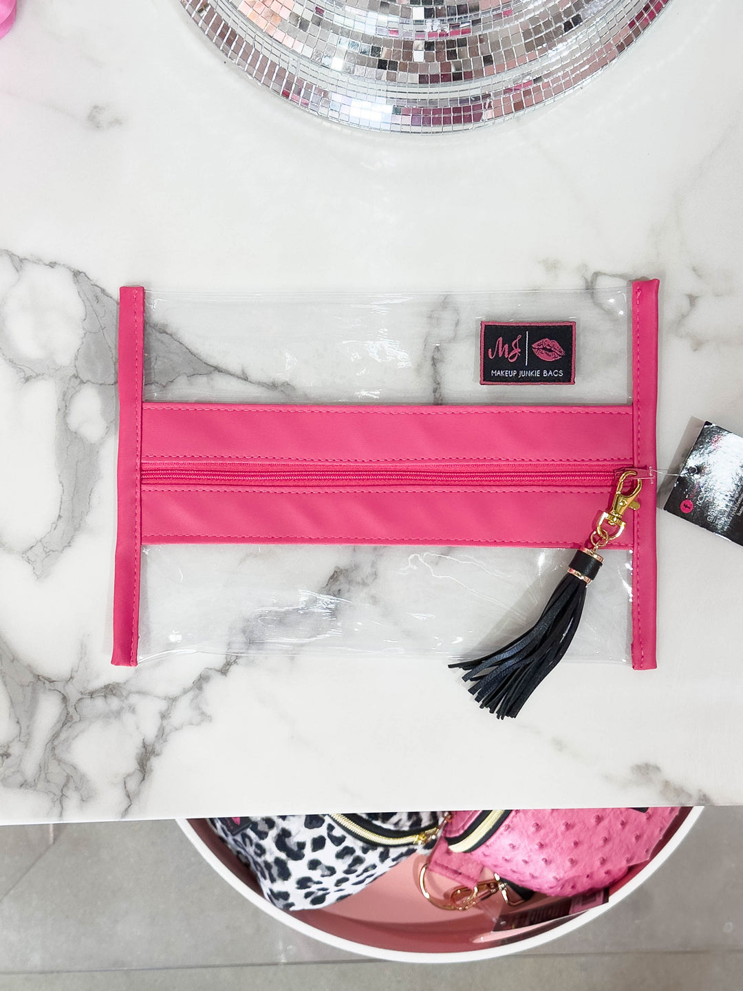 Makeup Junkie Bag - In The Clear Hot Pink [Pre Order]