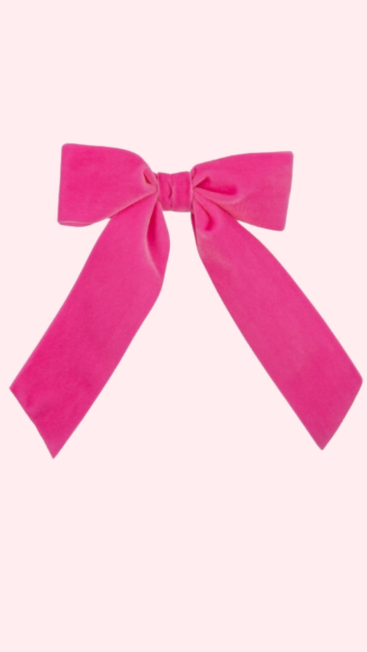 Grace & Grandeur - Bailee Bow Barette Hot Pink