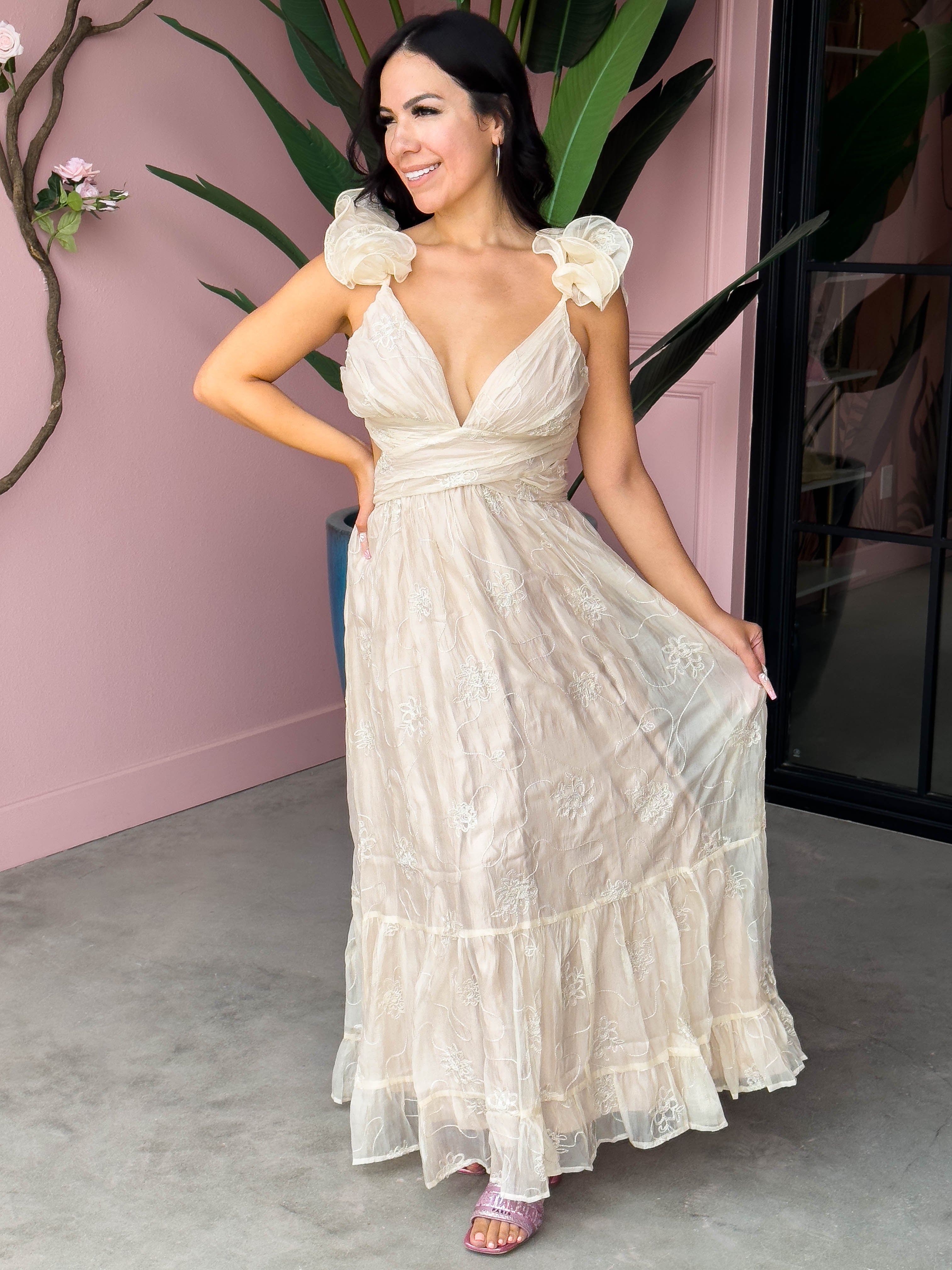 Glamfox - Bella Champagne Dress – Glamfoxboutique.com