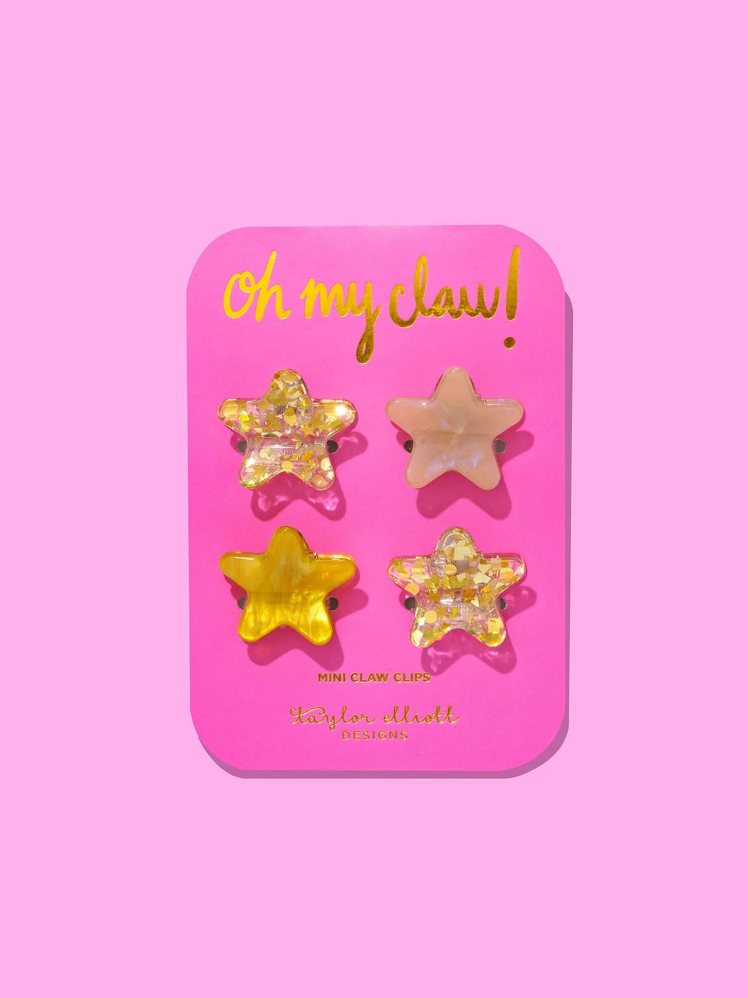 Taylor Elliot -  Mini Claw Clips - Gold Confetti Stars