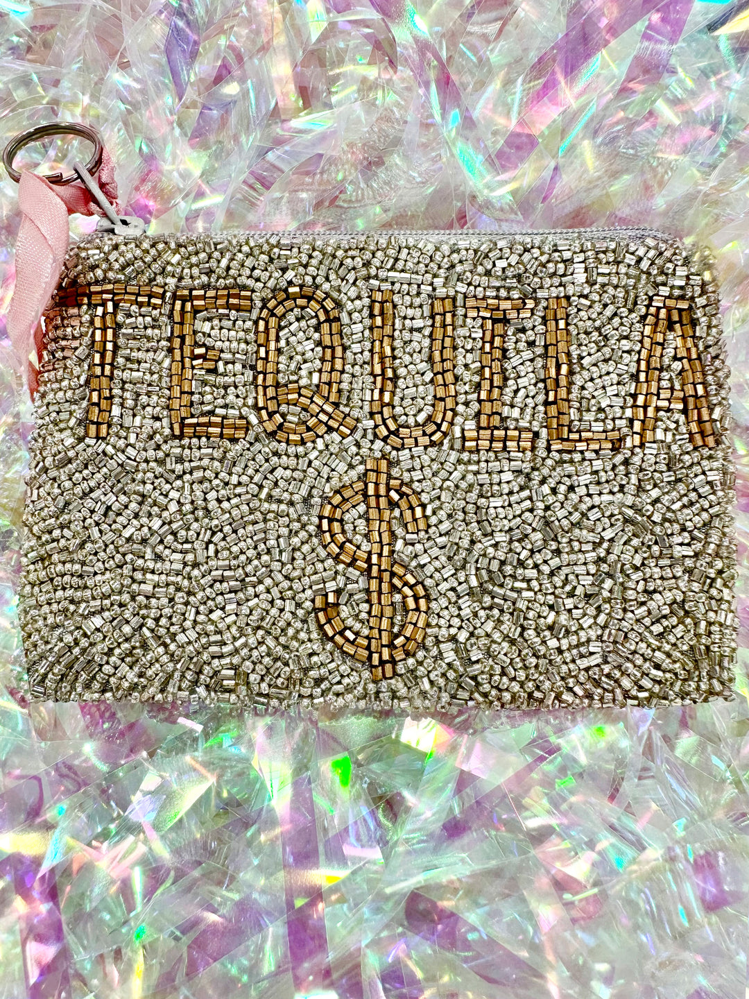 Glamfox - Gold Tequila Money Beaded Coin Purse - [Ready to Ship]
