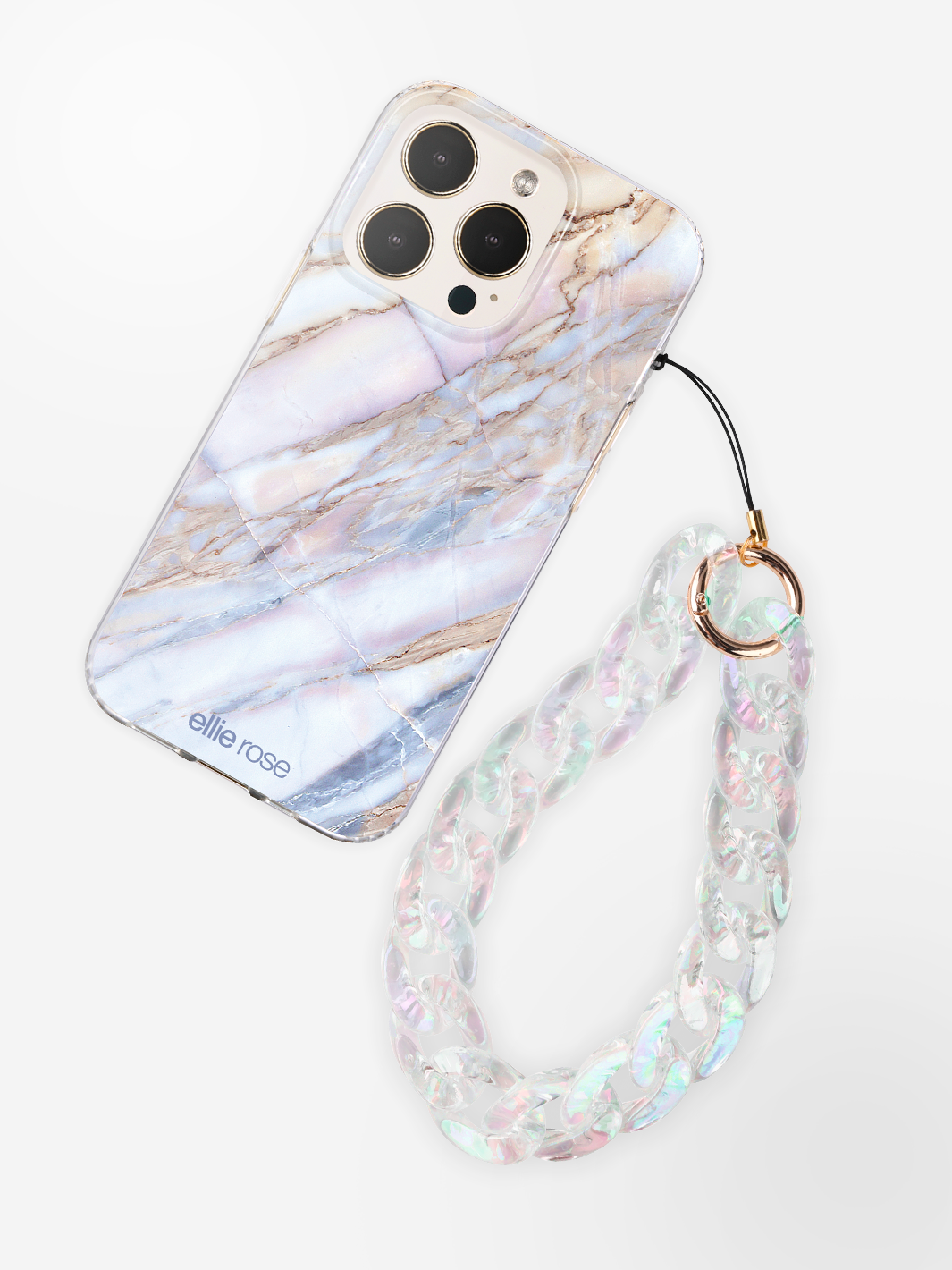 Ellie Rose - Clear Holographic Phone Charm