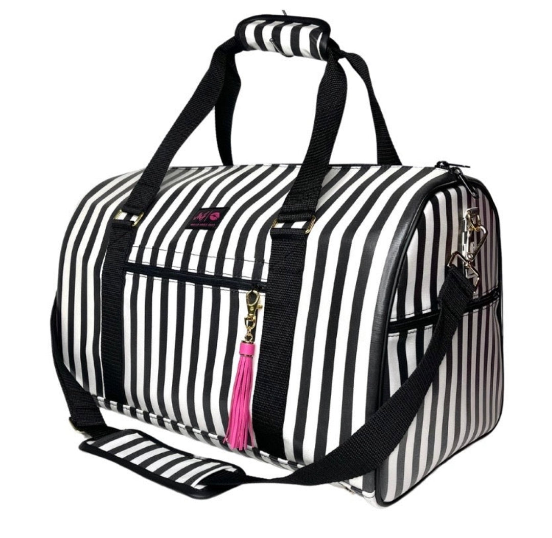 Makeup Junkie Bags - Glam Stripe Duffel  [Pre-Order]