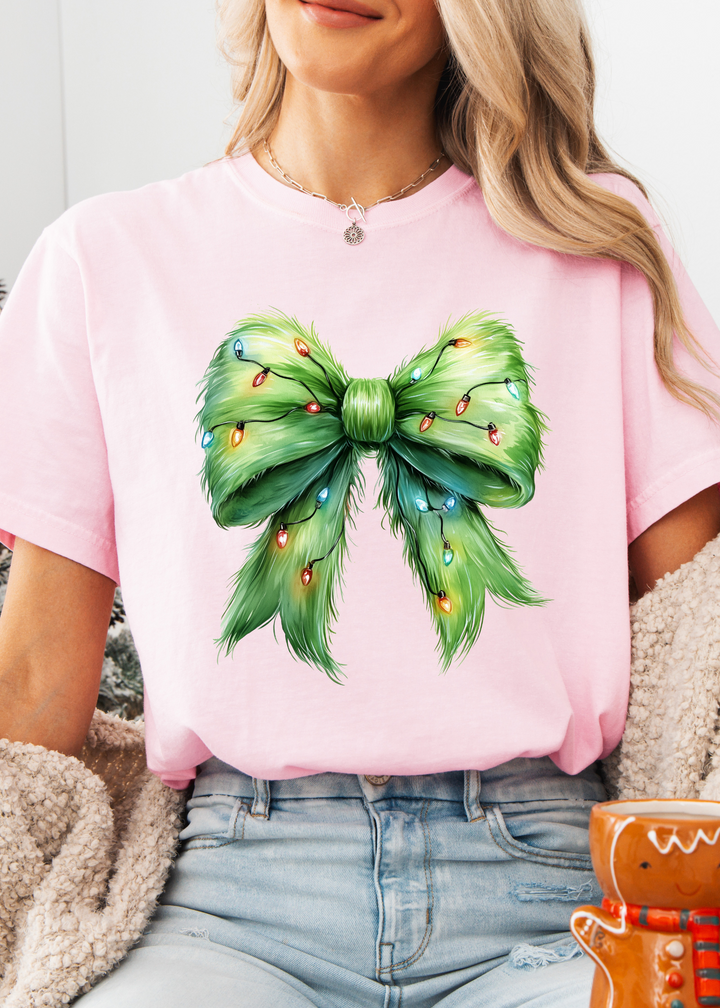 Glamfox  - Green Bow Graphic Tee