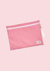 Makeup Junkie Bags - Bubble Gum Jumbo Top Zip Flat Lay [Pre-Order]