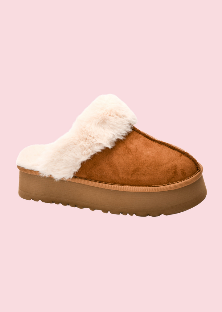 Corkys - Cuddle Up Platform Slippers in Brown