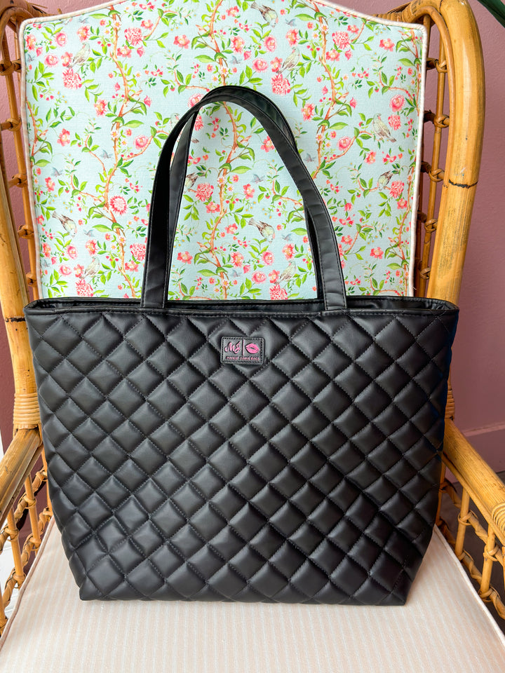 Makeup Junkie Bags - Luxe Onyx Quilted Tote [Pre-Order]