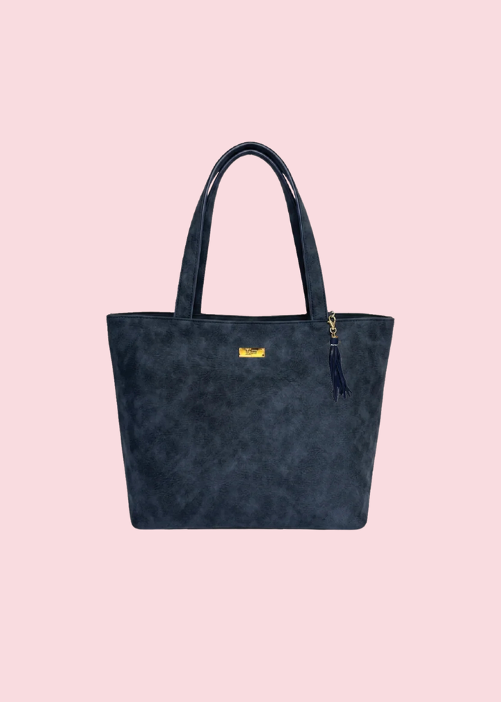 Makeup Junkie Bags - Suede Soul Sapphire Luxe Travel Bags [Pre-Order]