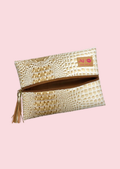 Makeup Junkie Bags - Bubble Gator Sand Flat Lay [Pre-Order]
