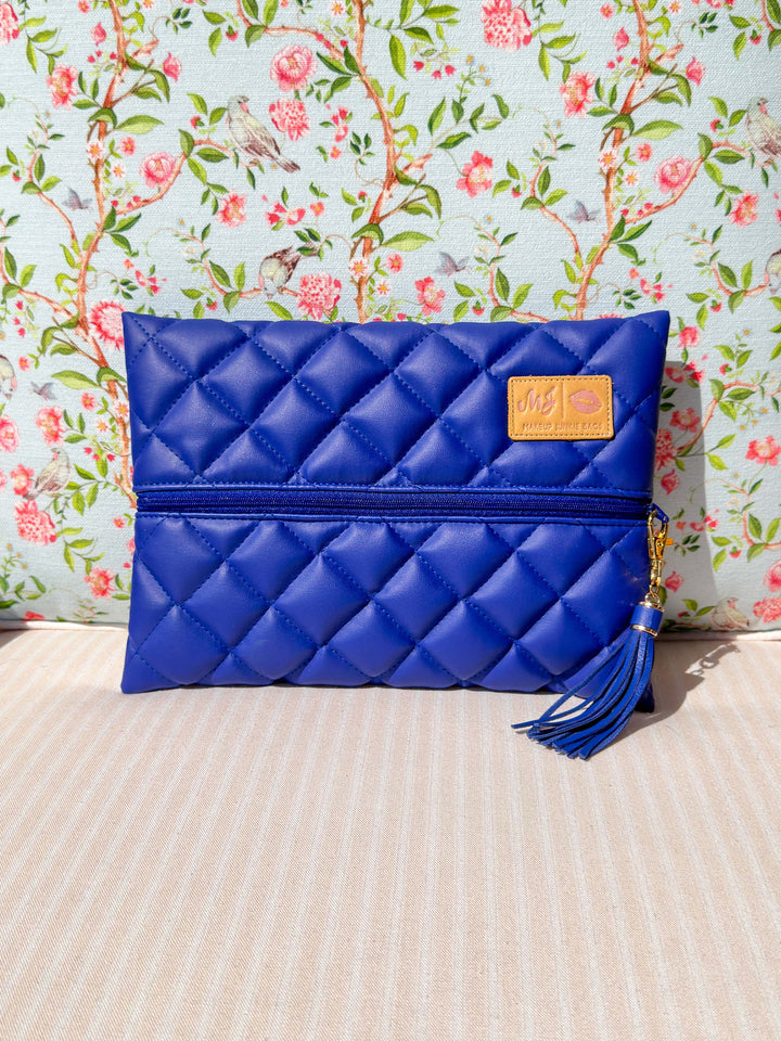 Makeup Junkie Bags - Luxe Cobalt Flat Lay [Pre Order]