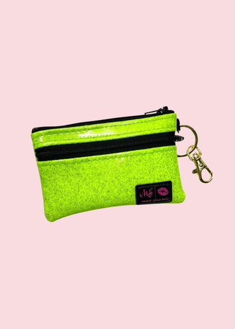 Makeup Junkie Bags - Glitter Lime Zip It [Ready to Ship]