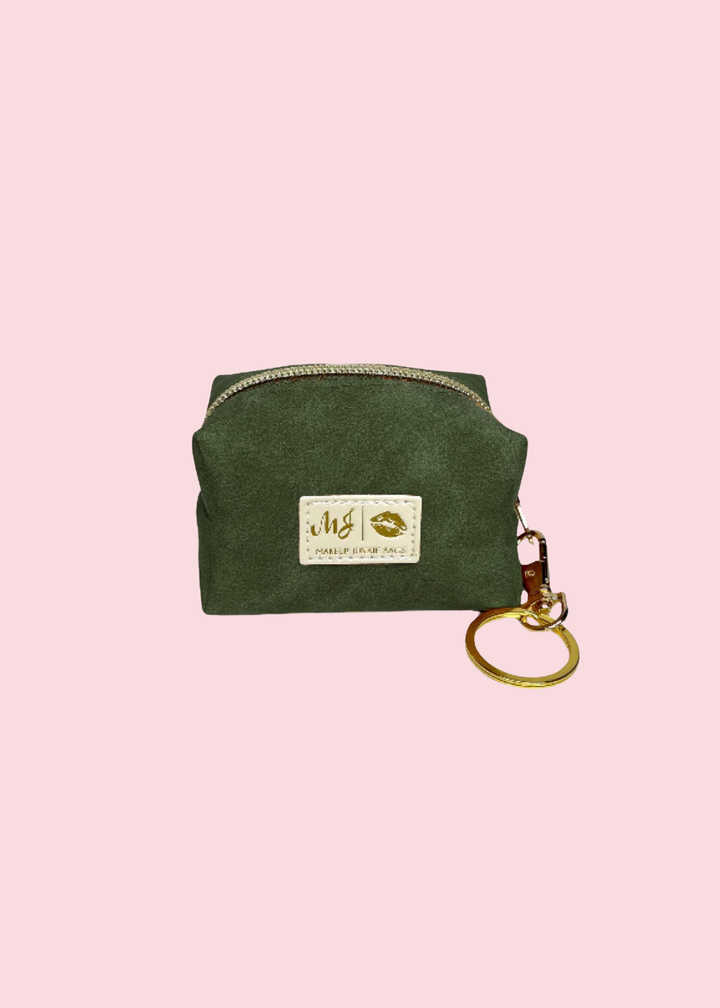 Makeup Junkie Bags - Suede Soul Olive Luxe Bobbie Bags [Pre-Order]