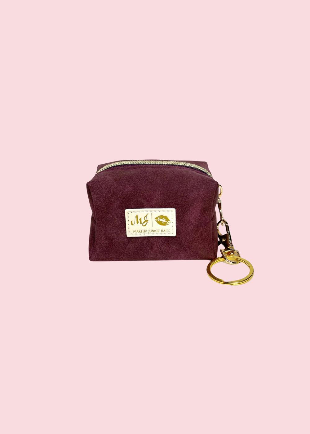 Makeup Junkie Bags - Suede Soul Bordeaux Luxe Bitty Bobbie Bag [Pre-Order]