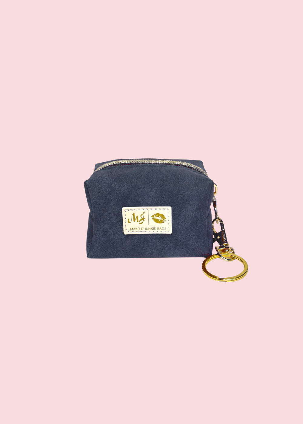 Makeup Junkie Bags - Suede Soul Sapphire Luxe Bitty Bobbie Bag [Pre-Order]