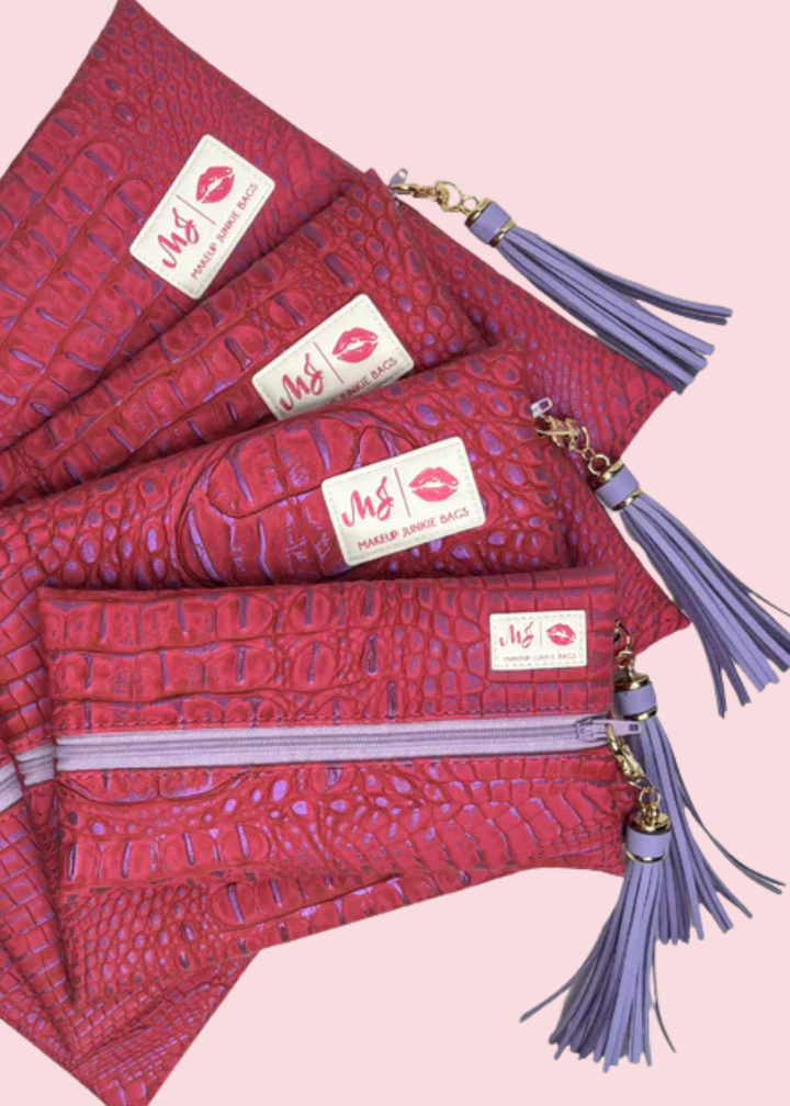 Makeup Junkie Bags - Ice Gator Purple Kinda Pink Travel Bags [Pre-Order]