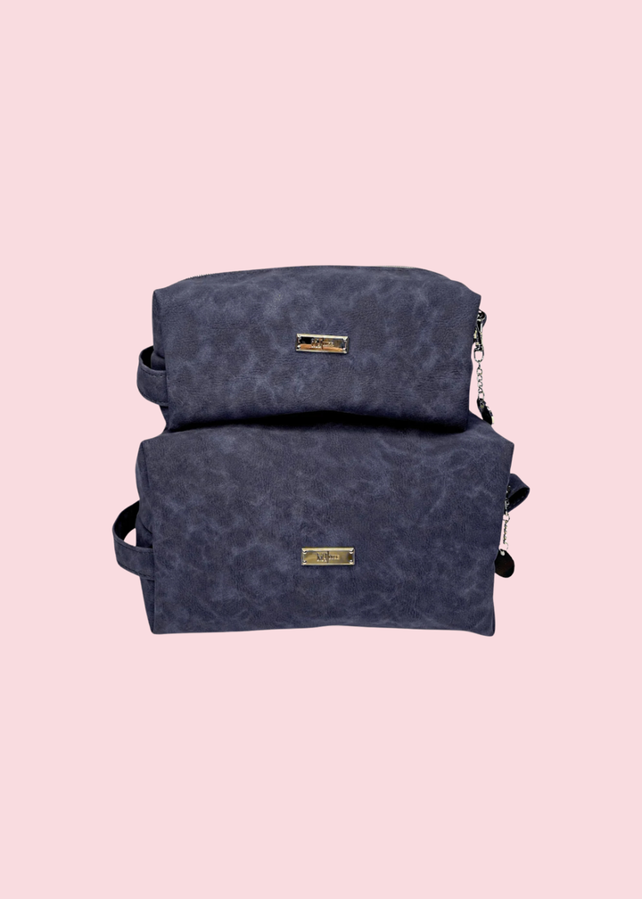 Makeup Junkie Bags - Suede Soul Sapphire Luxe Bobbie Bags [Pre-Order]