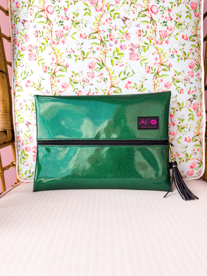 Makeup Junkie Bags - Emerald Glitter [Ready to Ship]