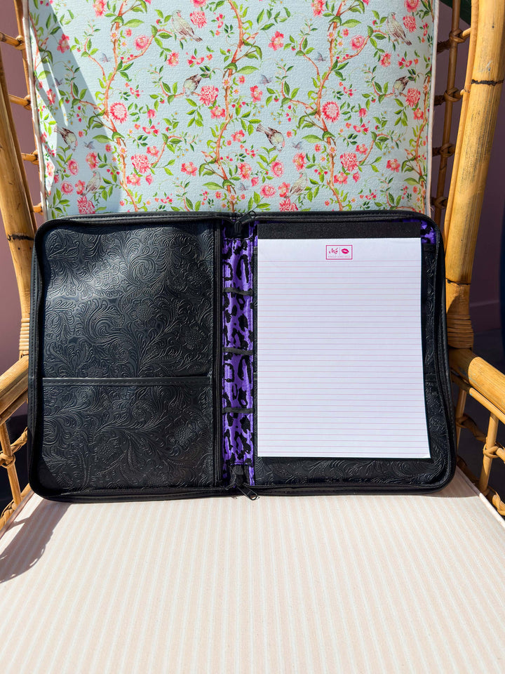 Makeup Junkie Bags - Bridal Onyx Padfolio [Ready to Ship]