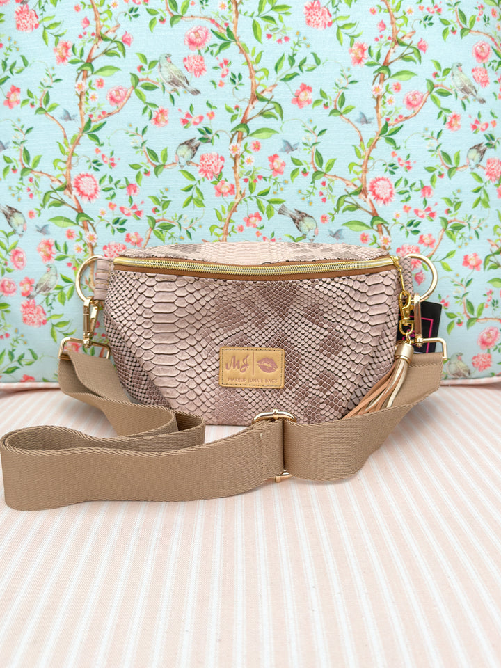 Makeup Junkie Bags -  Copperazzi Snakeskin Sidekick [Ready to Ship]