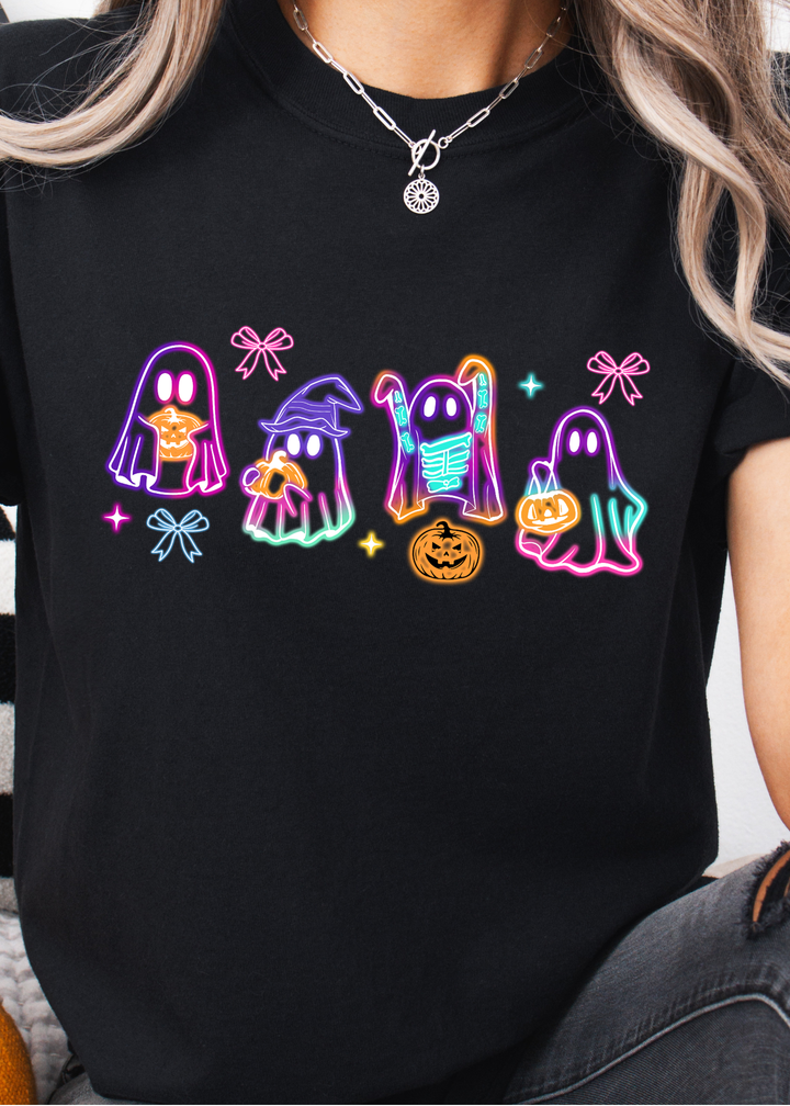 Glamfox  - Neon Coquette Ghost Graphic Tee