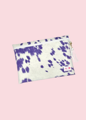 Makeup Junkie Bags - Violet Vaquero Jumbo Top Zip Flat Lay [Pre-Order]