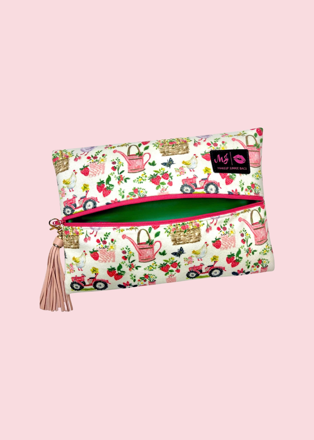 Makeup Junkie Bags - Strawberry Acres Flat Lay [Ready to Ship]