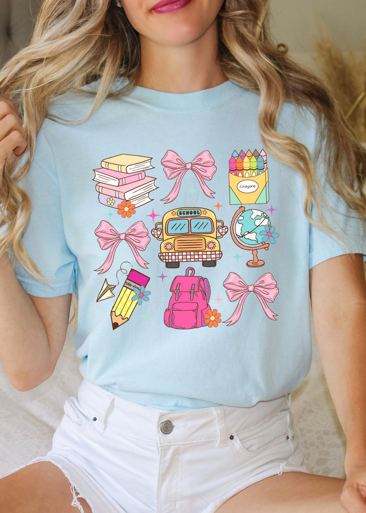 Glamfox  - Coquette Bus Back To School Graphic Tee