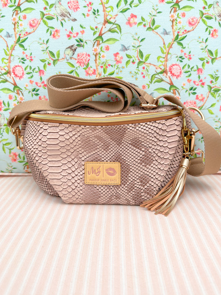 Makeup Junkie Bags -  Copperazzi Snakeskin Sidekick [Ready to Ship]