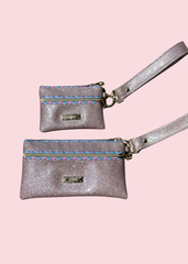 Makeup Junkie Bags - Blush Stardust Glitter Butterfly Zipper Demi [Ready To Ship]