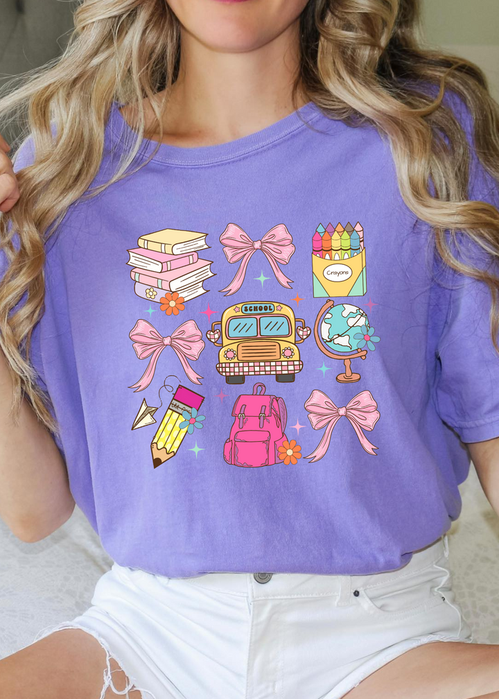 Glamfox  - Coquette Bus Back To School Graphic Tee