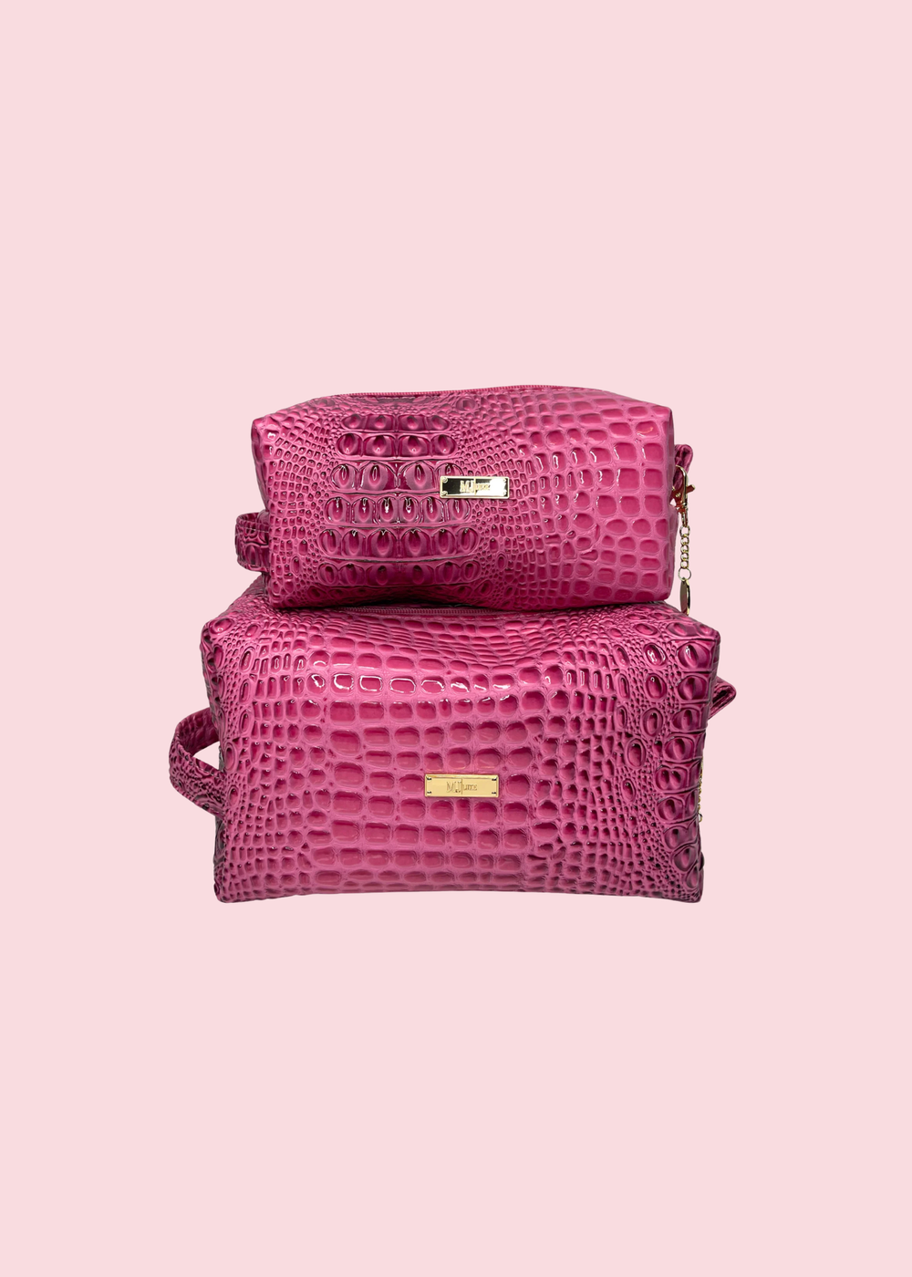Makeup Junkie Bags - Bubble Gator Pink Bobbie Bags [Pre-Order]
