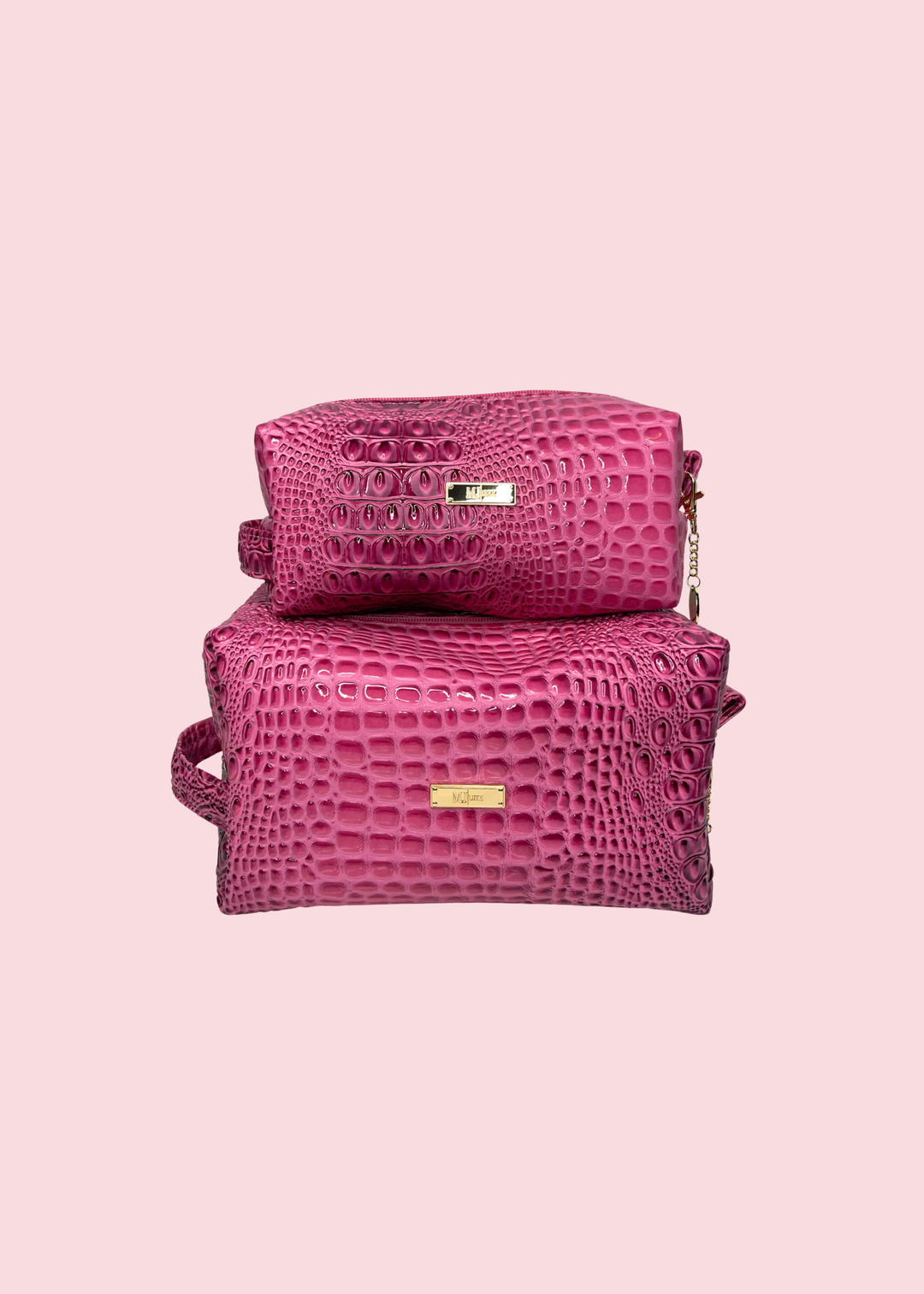 Makeup Junkie Bags - Bubble Gator Pink Bobbie Bags [Pre-Order]