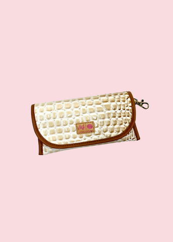 Makeup Junkie Bags - Bubble Gator Sand Sunglass Case [Pre-Order]