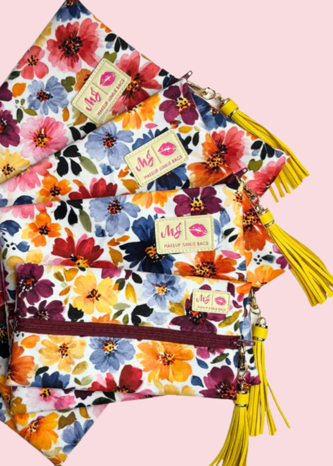 Makeup Junkie Bags - Sangria Bloom Travel Bags [Pre-Order]
