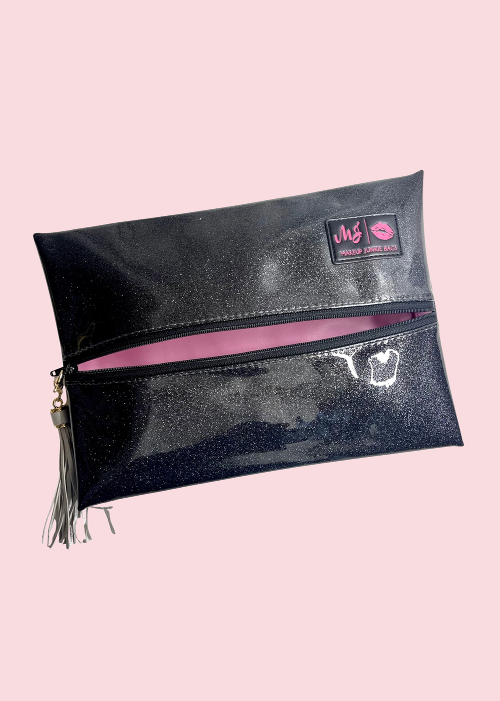 Makeup Junkie Bags - Charcoal Stardust Glitter Travel Bags [Pre-Order]