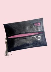 Makeup Junkie Bags - Charcoal Stardust Glitter Travel Bags [Pre-Order]