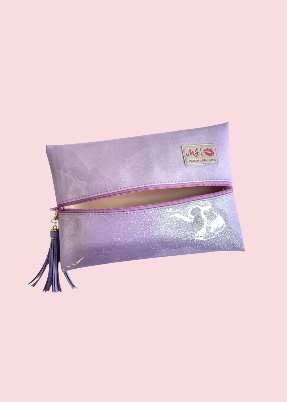 Makeup Junkie Bags - Lavender Stardust Glitter Travel Bags [Pre-Order]