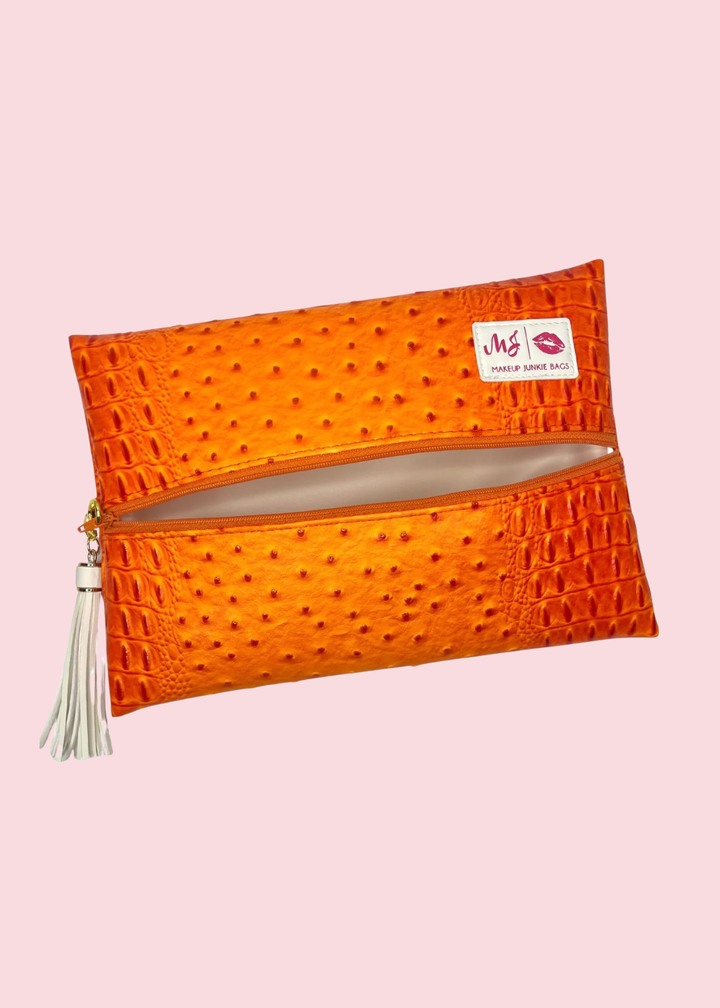 Makeup Junkie Bags - Dune Tangerine Flat Lay [Pre-Order]