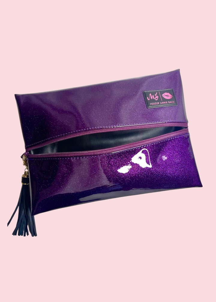 Makeup Junkie Bags - Purple Stardust Glitter Travel Bags [Pre-Order]