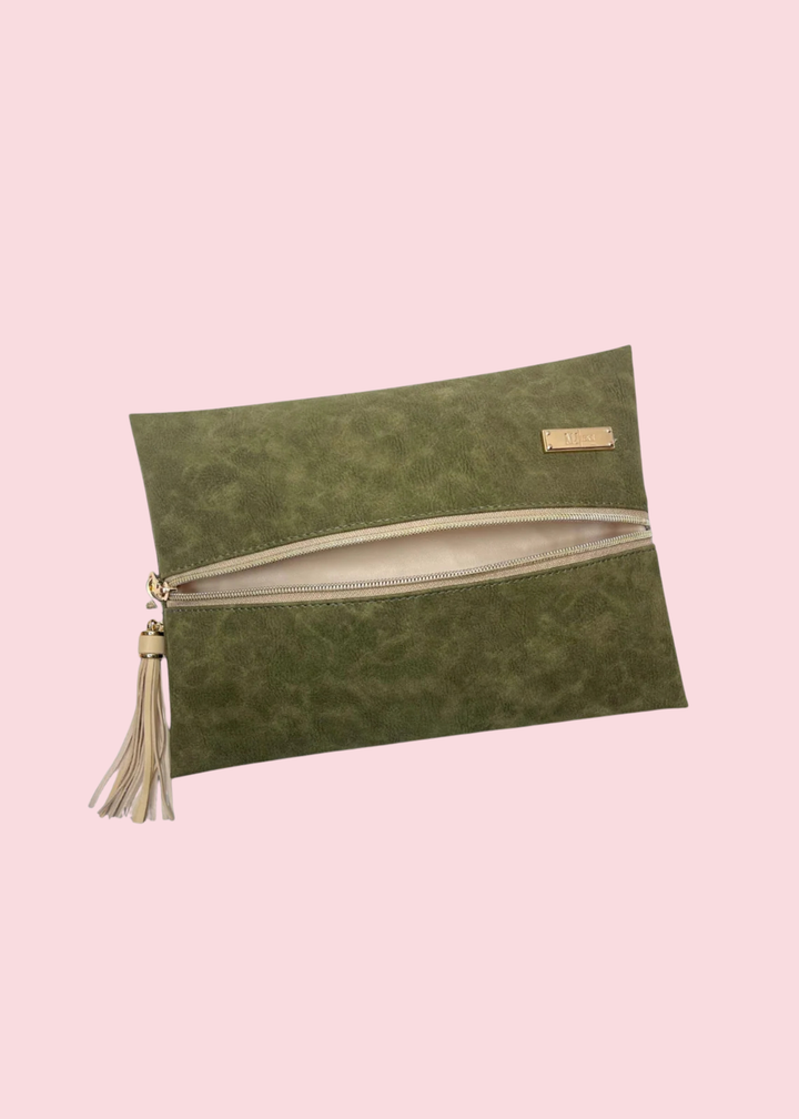 Makeup Junkie Bags - Suede Soul Olive Luxe Travel Bags [Pre-Order]