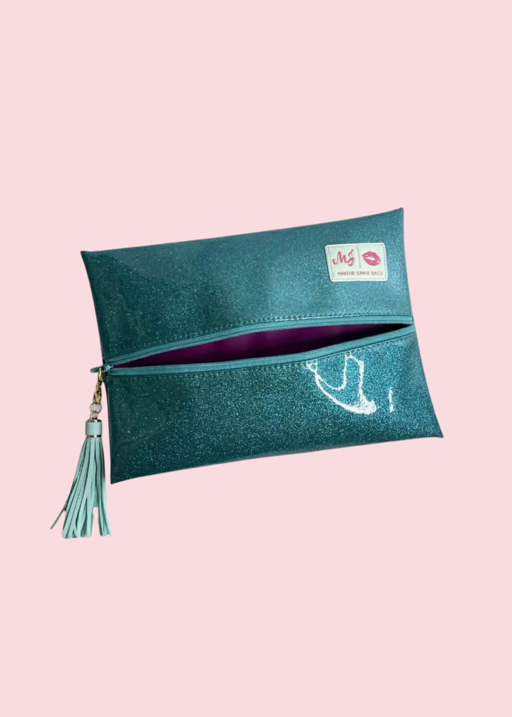 Makeup Junkie Bags - Turquoise Stardust Glitter Travel Bags [Pre-Order]