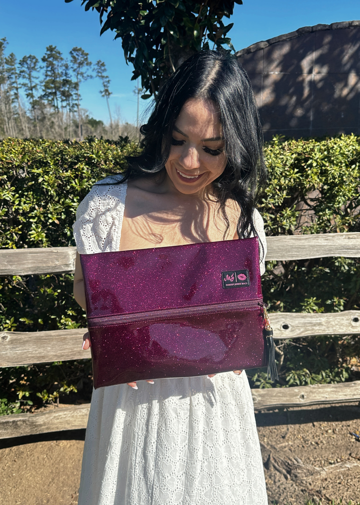 Makeup Junkie Bags - Wine Stardust Glitter Travel Bags [Pre-Order]
