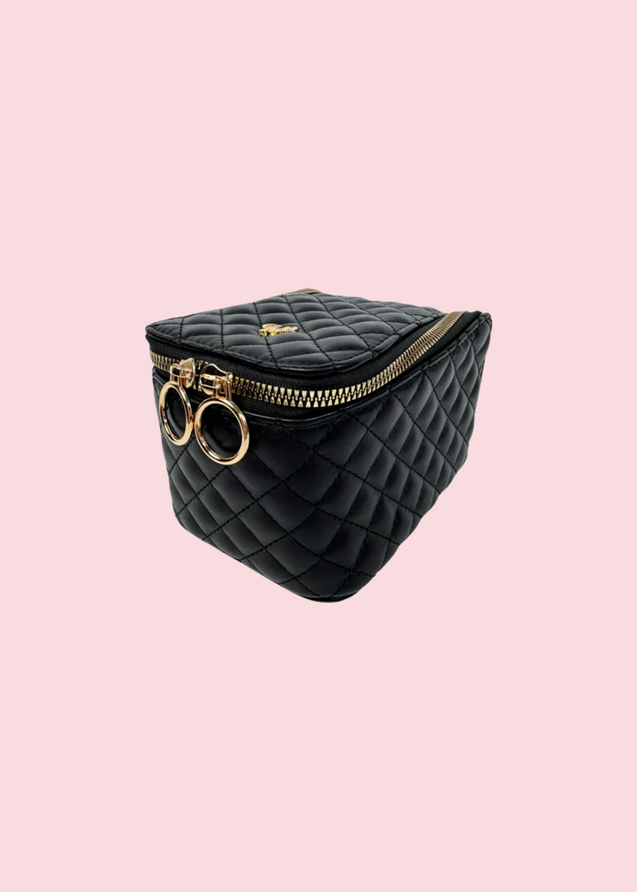 PurseN - Black Quilted Train Jewelry Case