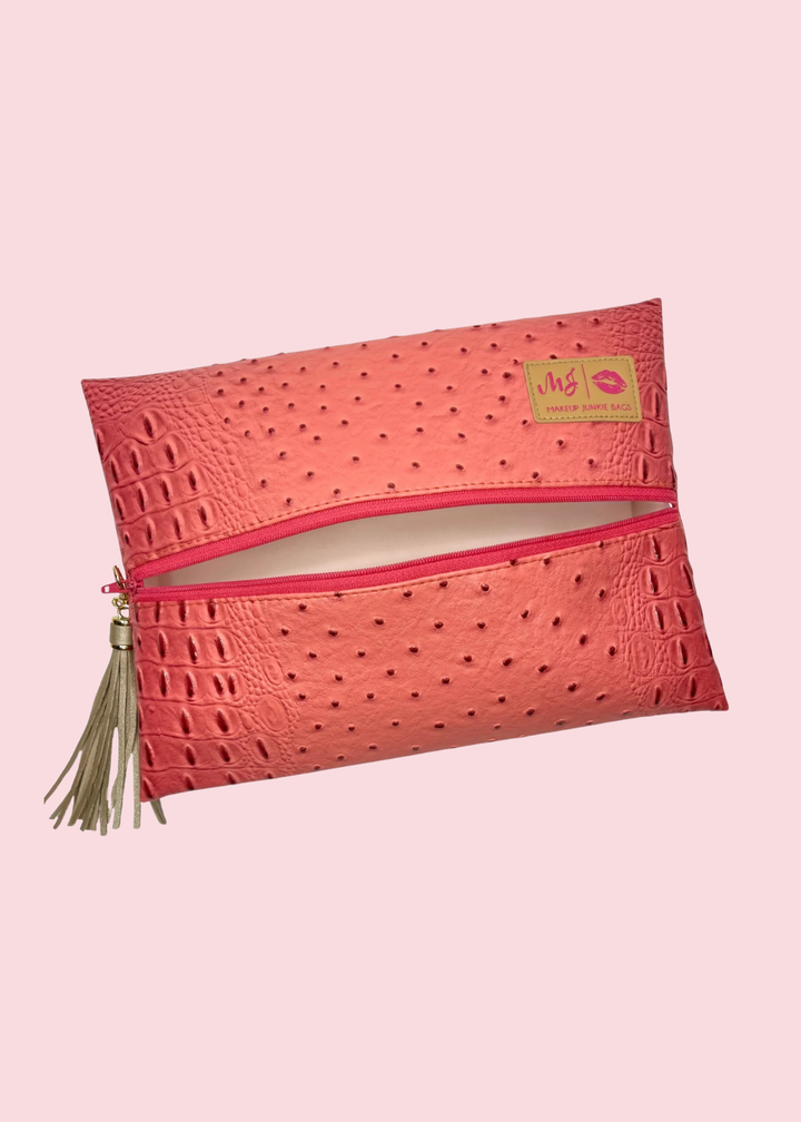 Makeup Junkie Bags - Dune Coral Flat Lay [Pre-Order]