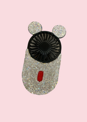 All That Glitterz - Silver Rhinestone Mini Fan