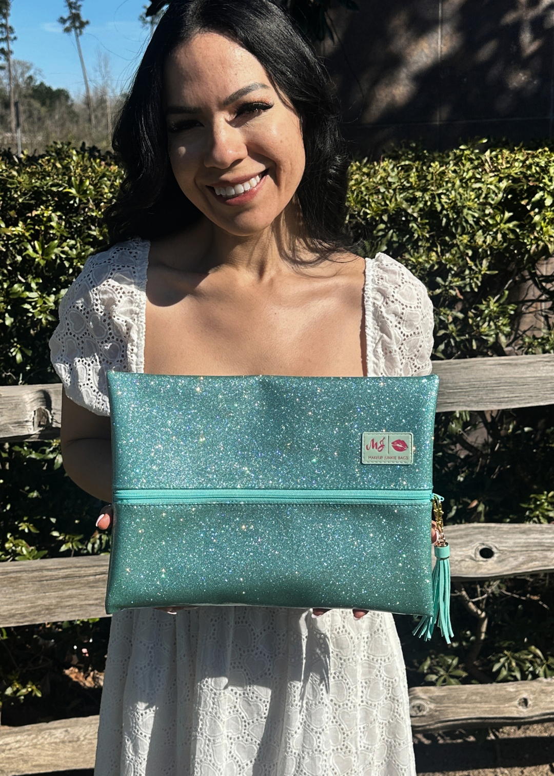 Makeup Junkie Bags - Mint Stardust Glitter Travel Bags [Pre-Order]